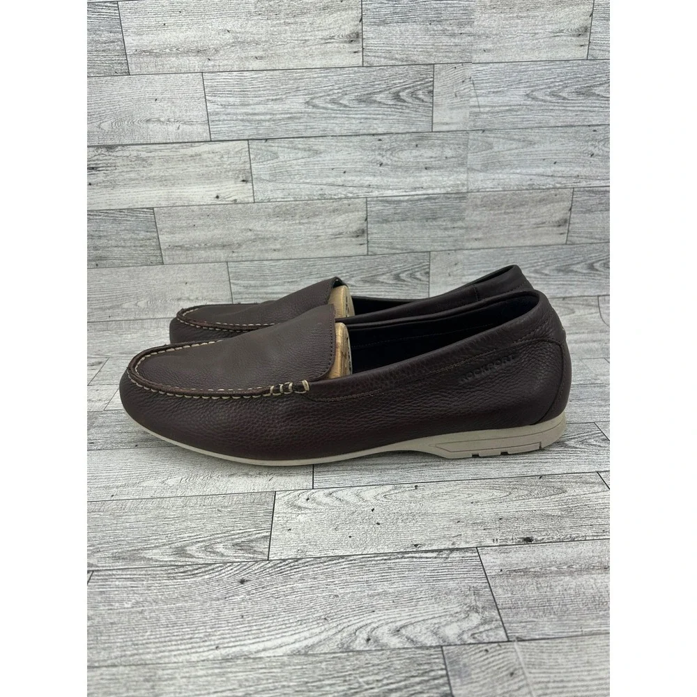 Rockport Men K73447 Brown Leather‎ adiPRENE Loafers Shoes Size 12 W Wide